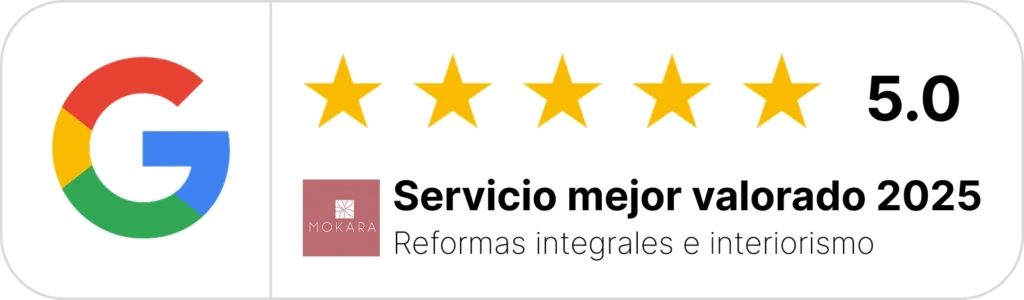 Badge Mokara Servicio mejor valorado empresa de reformas integrales e interiorismo